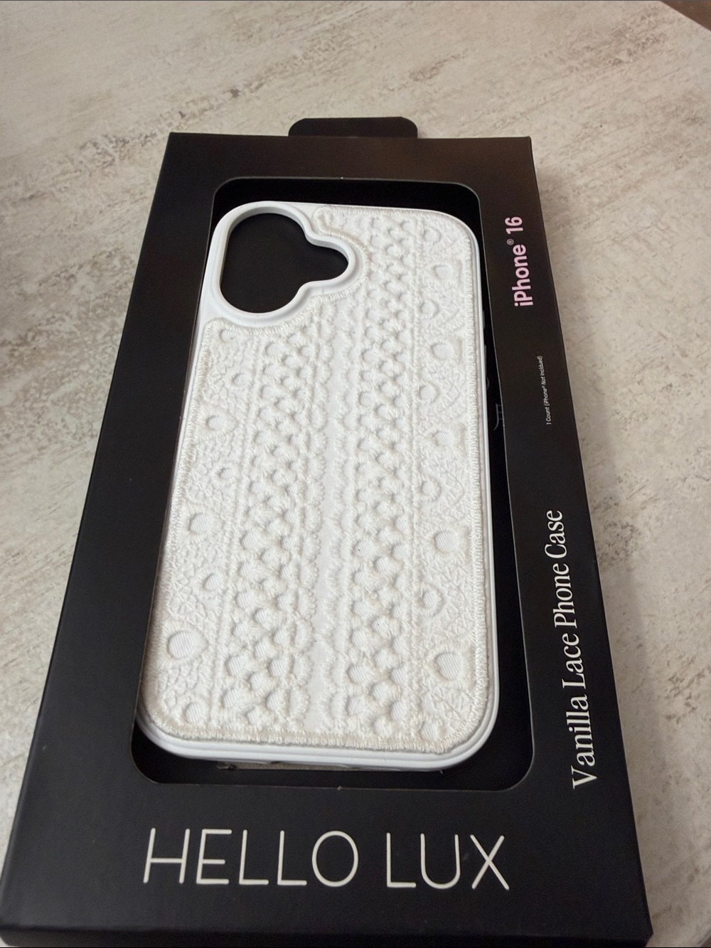 Hello Lux Vanilla Lace iPhone 16 Case - White